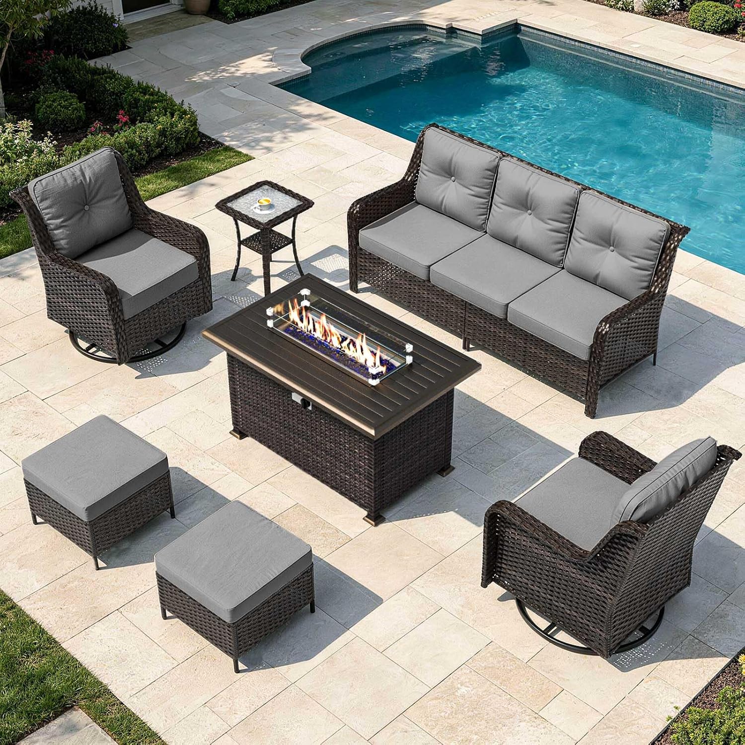 Outdoor Furniture Bali - 7-Piece Patio Furniture Set, Outdoor Thick