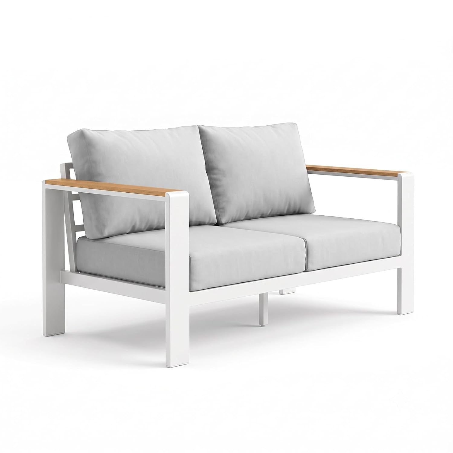 Outdoor Furniture Balcony - Aluminum Outdoor Loveseat, Rustproof2-Seater with Removable&Washable