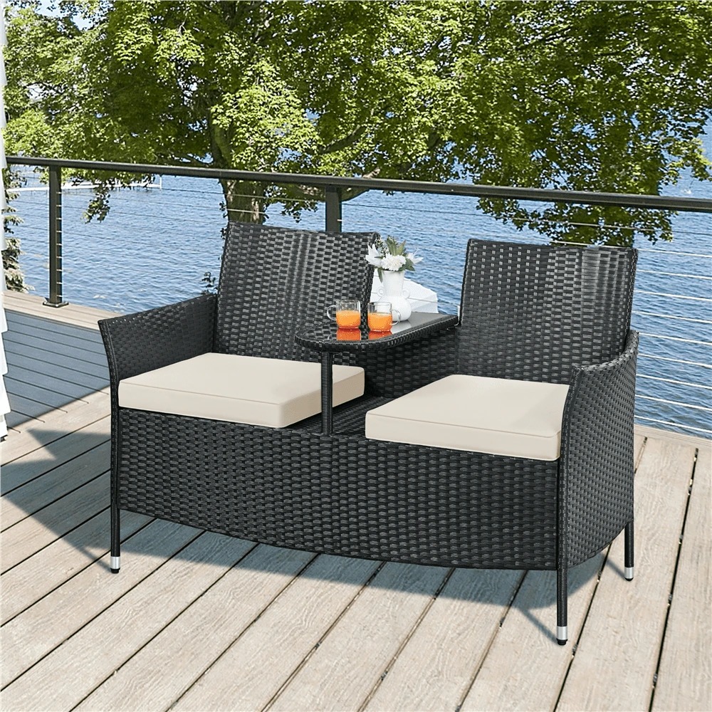 Outdoor Furniture Table And Chairs - Premium Outdoor Double Chair 2 Seater