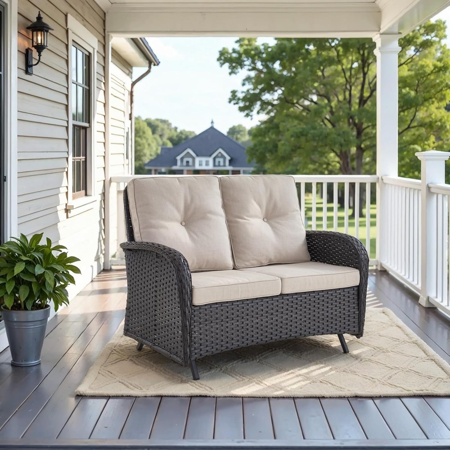Outdoor Furniture Loveseat - Outdoor Glider Bench Patio Loveseat -