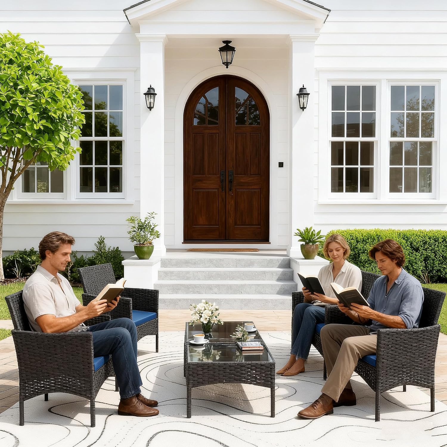 8 Pieces Patio Furniture Set,  - Outdoor Furniture Loveseat ulasan dan harga