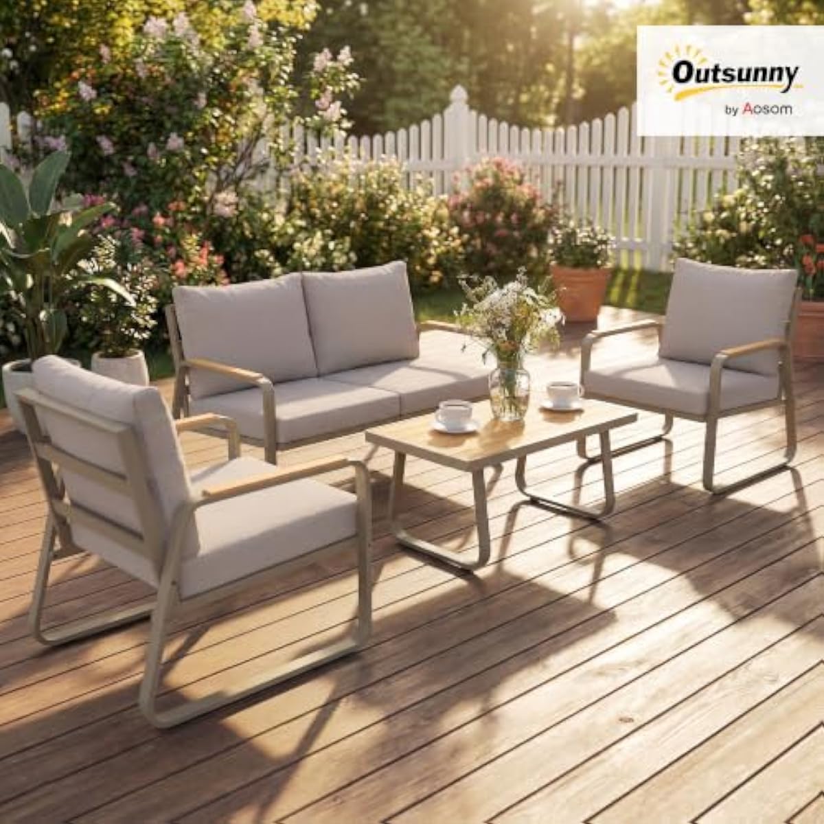 4-Piece Outdoor Lounge Collect - Outdoor Furniture Loveseat ulasan dan harga
