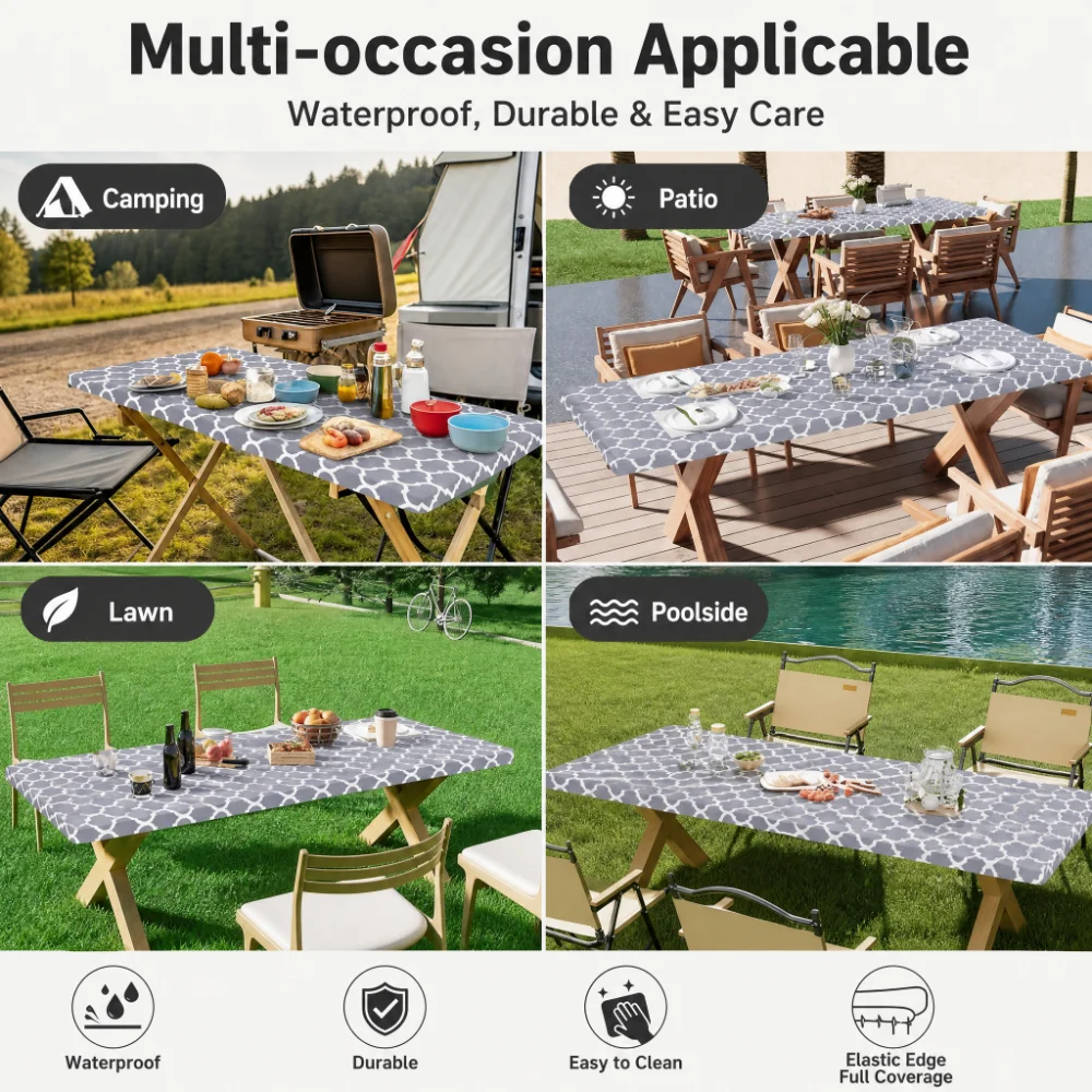 Rectangle Table Cloth Cover, P - Folding Picnic Table ulasan dan harga