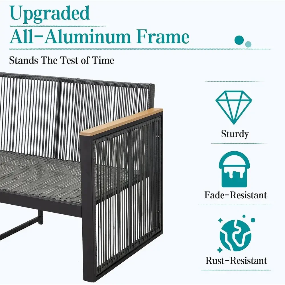6-Piece Grey Outdoor Patio Fur - Outdoor Furniture Loveseat ulasan dan harga