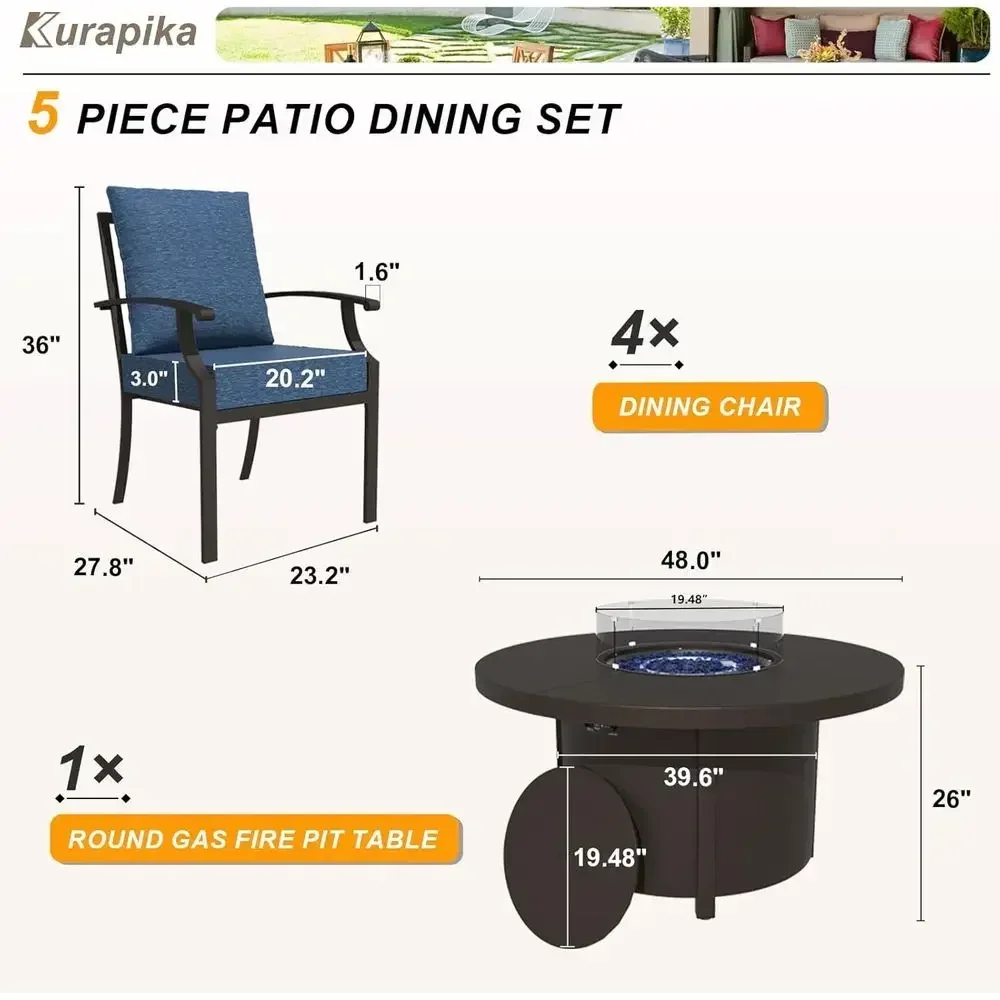 5-Piece Outdoor Patio Furnitur - Outdoor Furniture With Fire Pit Table ulasan dan harga