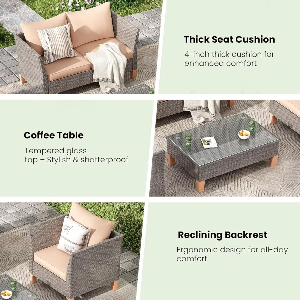5-Piece Patio Furniture Set, O - Outdoor Furniture Loveseat ulasan dan harga