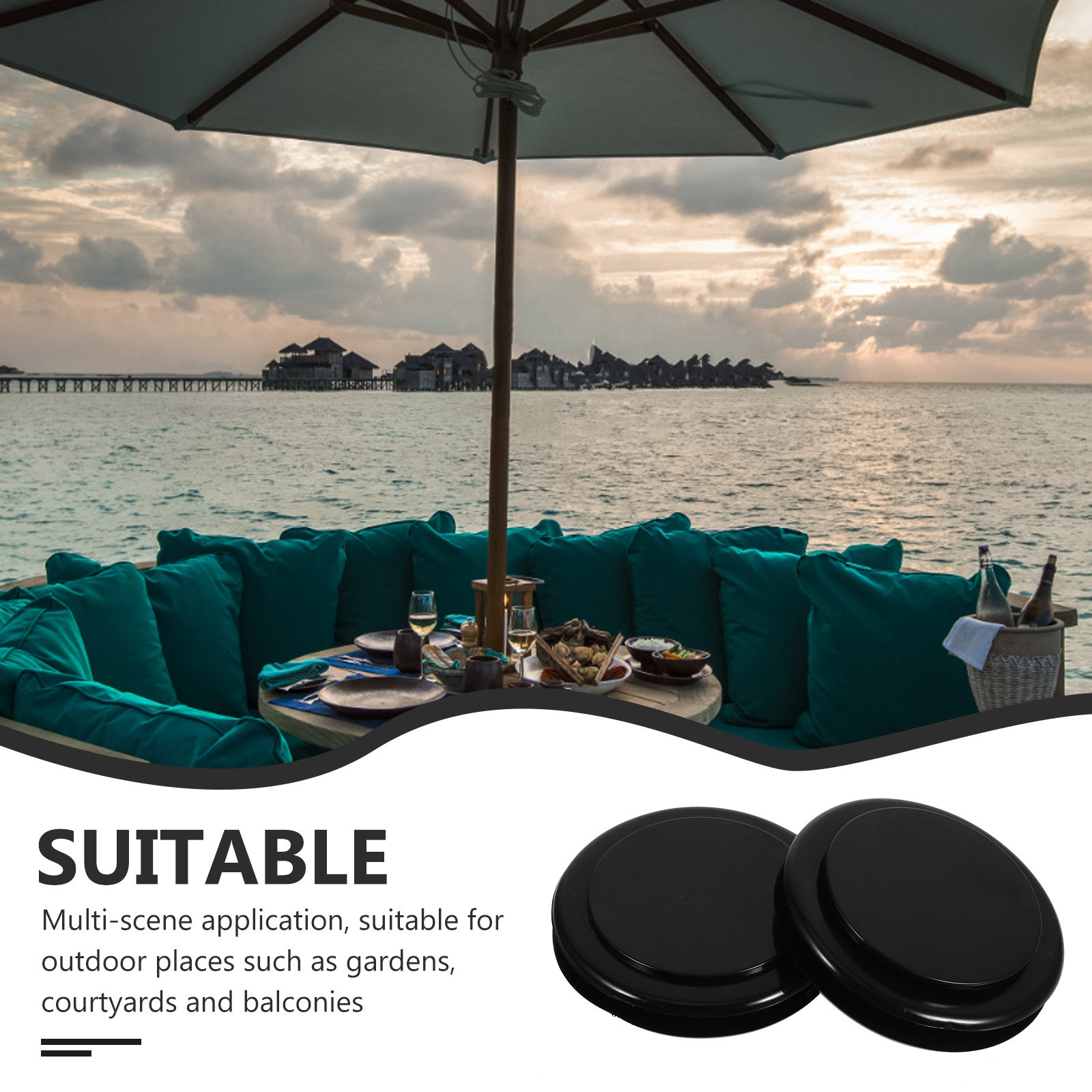 2Set Patio Table Umbrella Hole - Outdoor Furniture Balcony ulasan dan harga