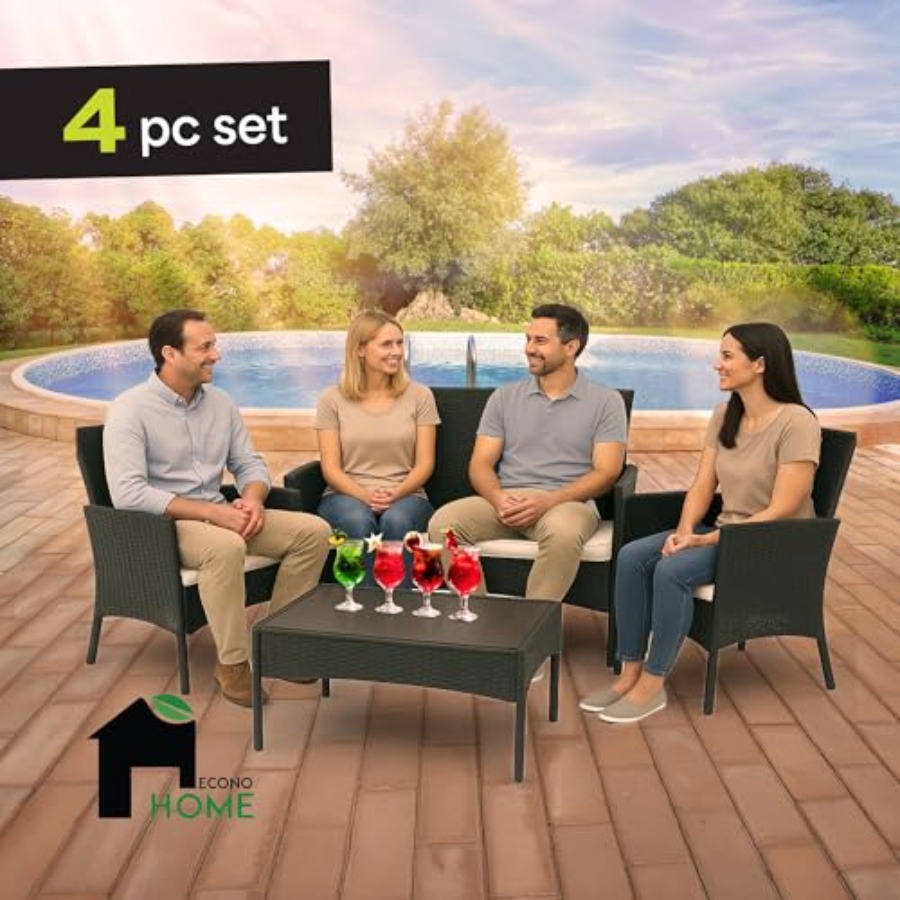 4-Piece Outdoor Patio Furnitur - Outdoor Furniture Loveseat ulasan dan harga