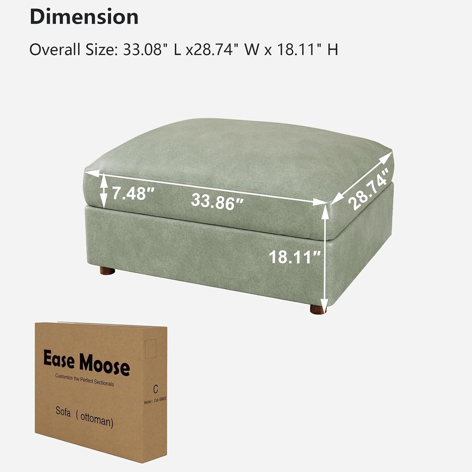 Green Faux Leather Ottoman Mod - Outdoor Furniture Green ulasan dan harga