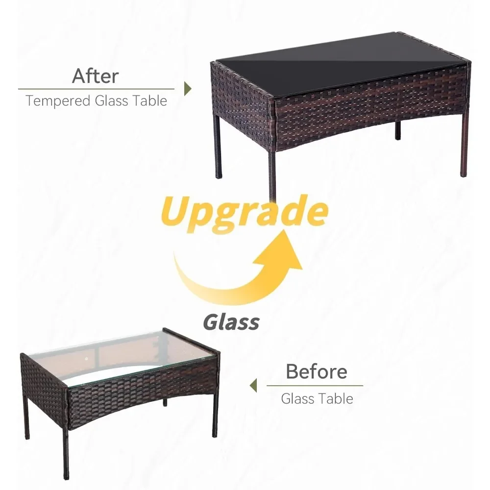 Set 4 Pieces Conversation Sets - Outdoor Furniture Loveseat ulasan dan harga