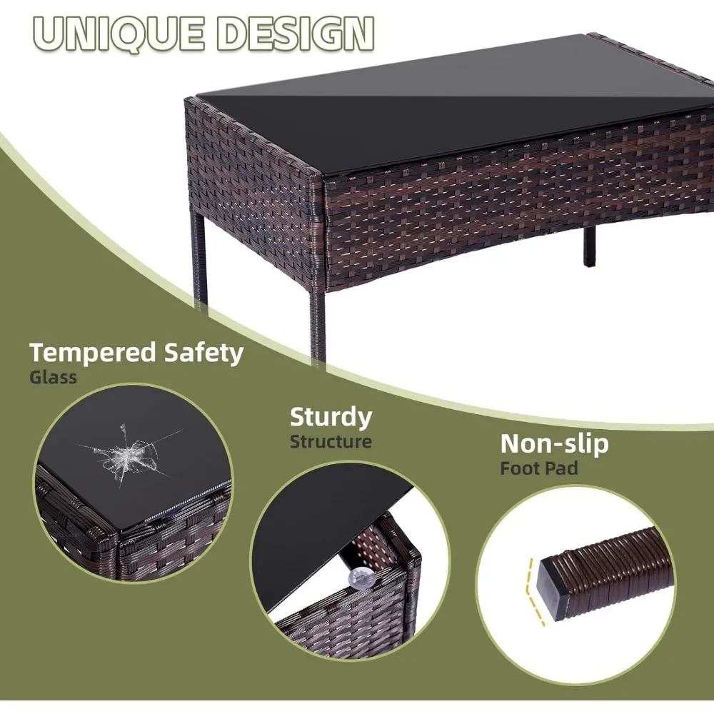 Set 4 Pieces Conversation Sets - Outdoor Furniture Loveseat ulasan dan harga