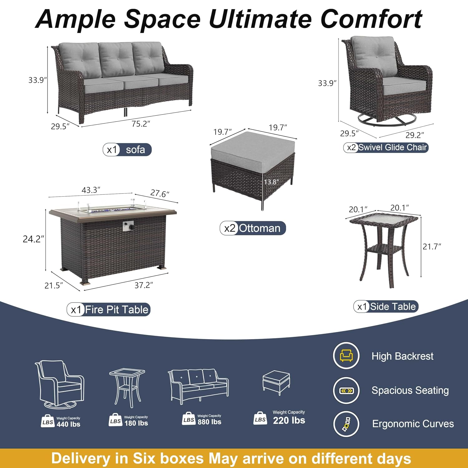 7-Piece Patio Furniture Set, O - Outdoor Furniture Bali ulasan dan harga