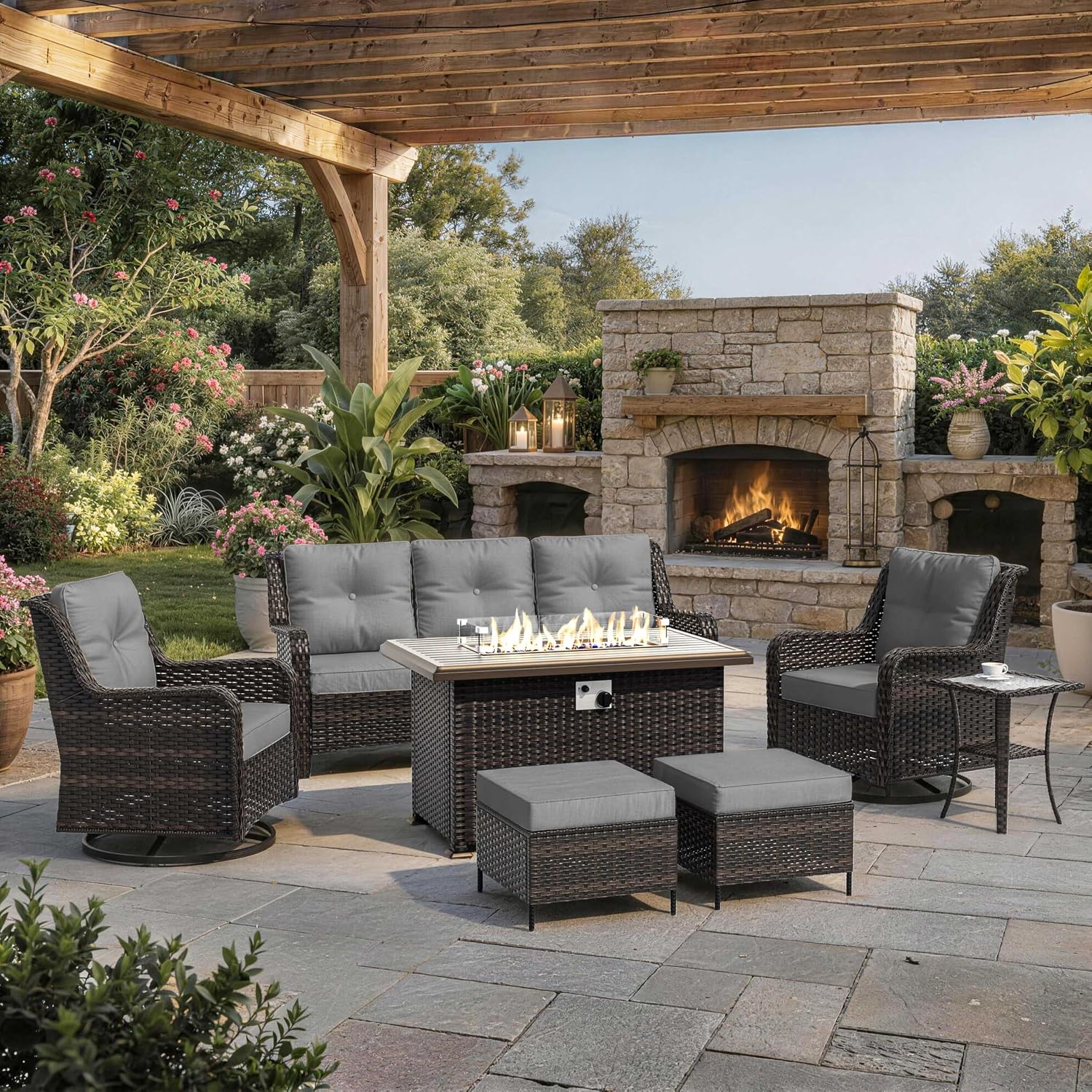 7-Piece Patio Furniture Set, O - Outdoor Furniture Bali ulasan dan harga