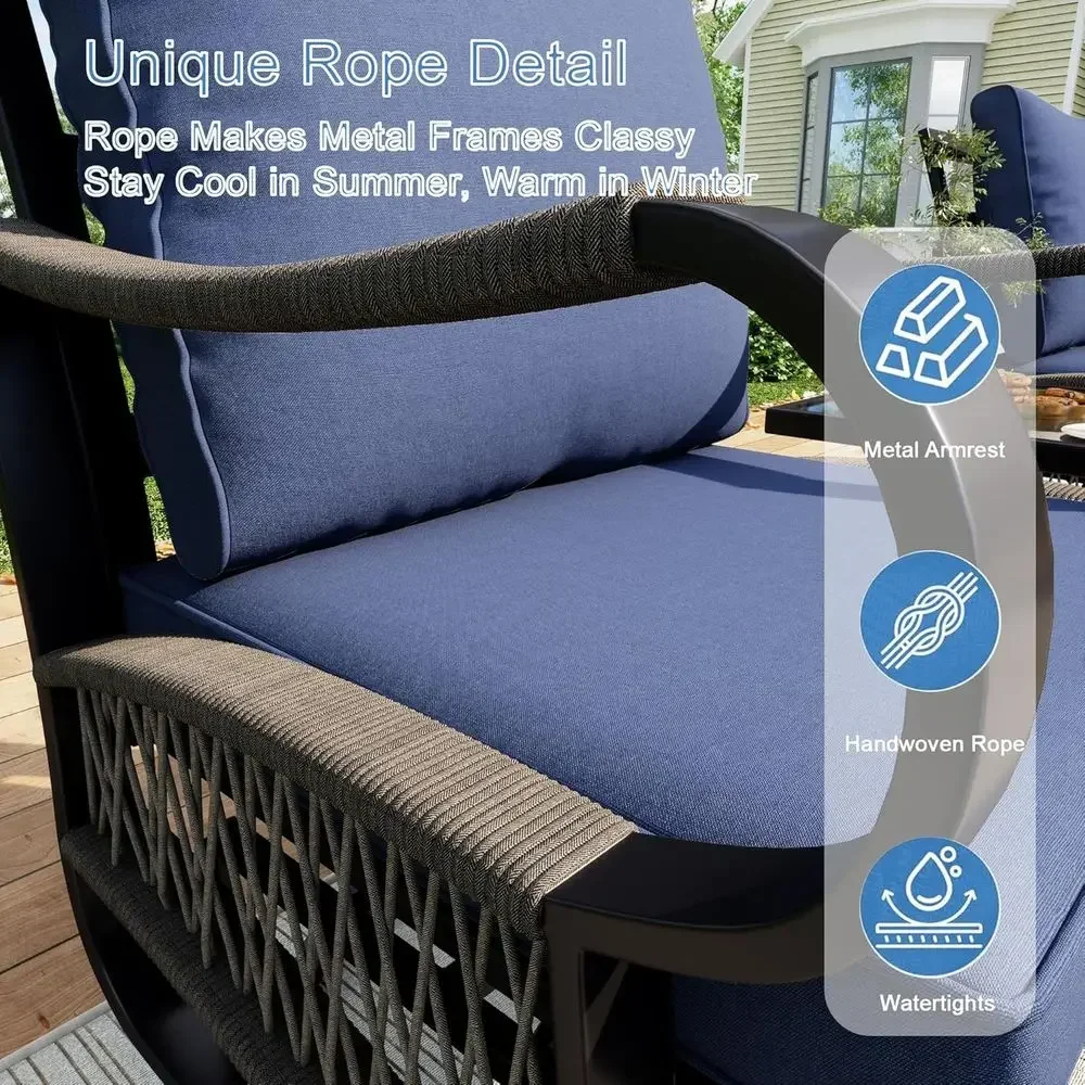 4-Piece Outdoor Metal Patio Fu - Outdoor Furniture Loveseat ulasan dan harga