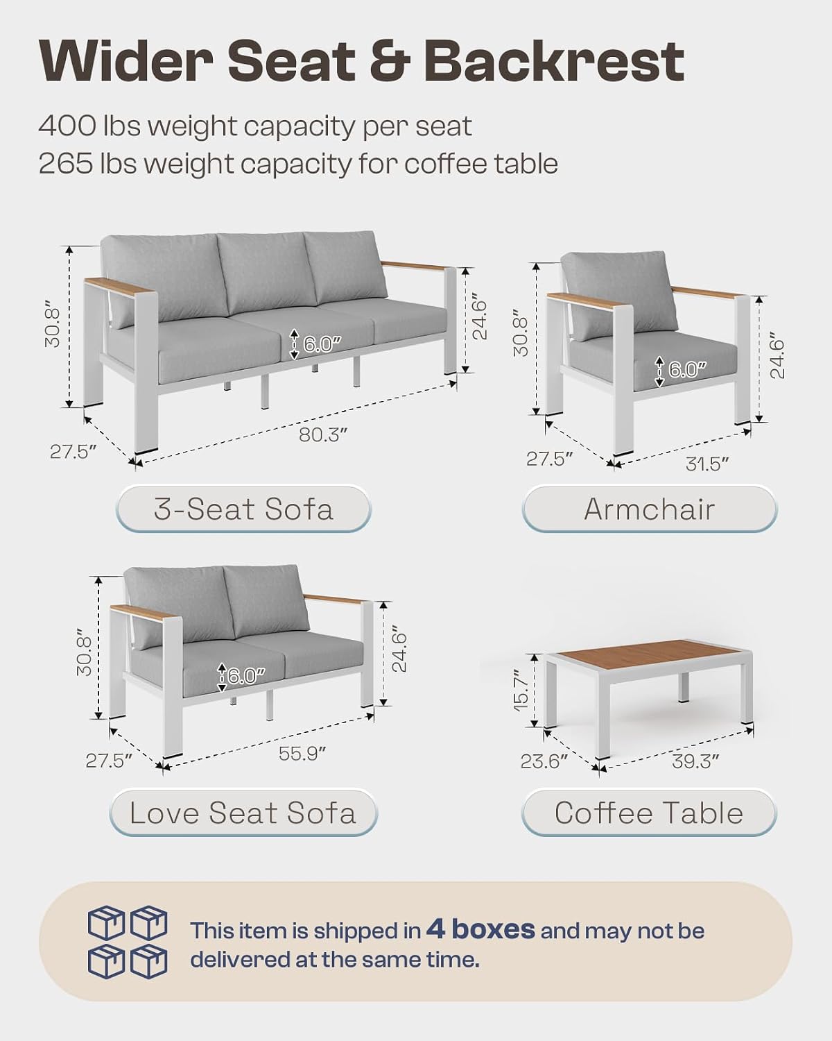 Aluminum Outdoor Loveseat, Rus - Outdoor Furniture Balcony ulasan dan harga