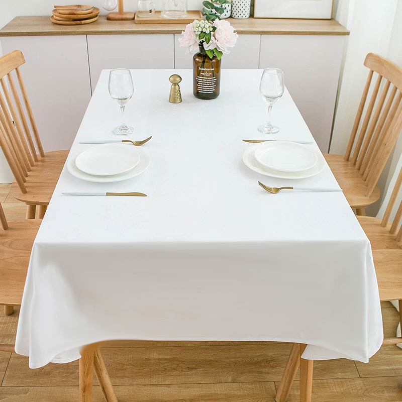 White Tablecloth Home Dinner P - Outdoor Furniture Green ulasan dan harga
