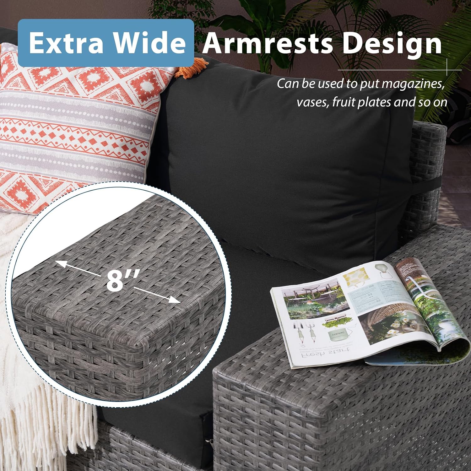 7 Pieces Outdoor Patio Furnitu - Outdoor Furniture With Fire Pit Table ulasan dan harga