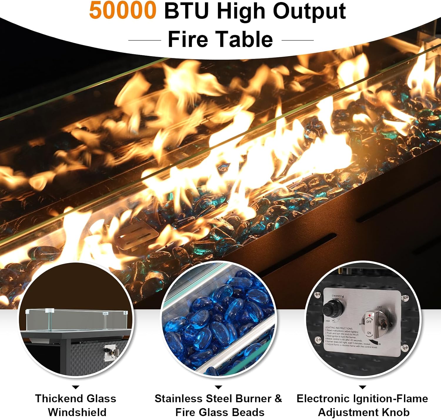 7 Pieces Outdoor Patio Furnitu - Outdoor Furniture With Fire Pit Table ulasan dan harga