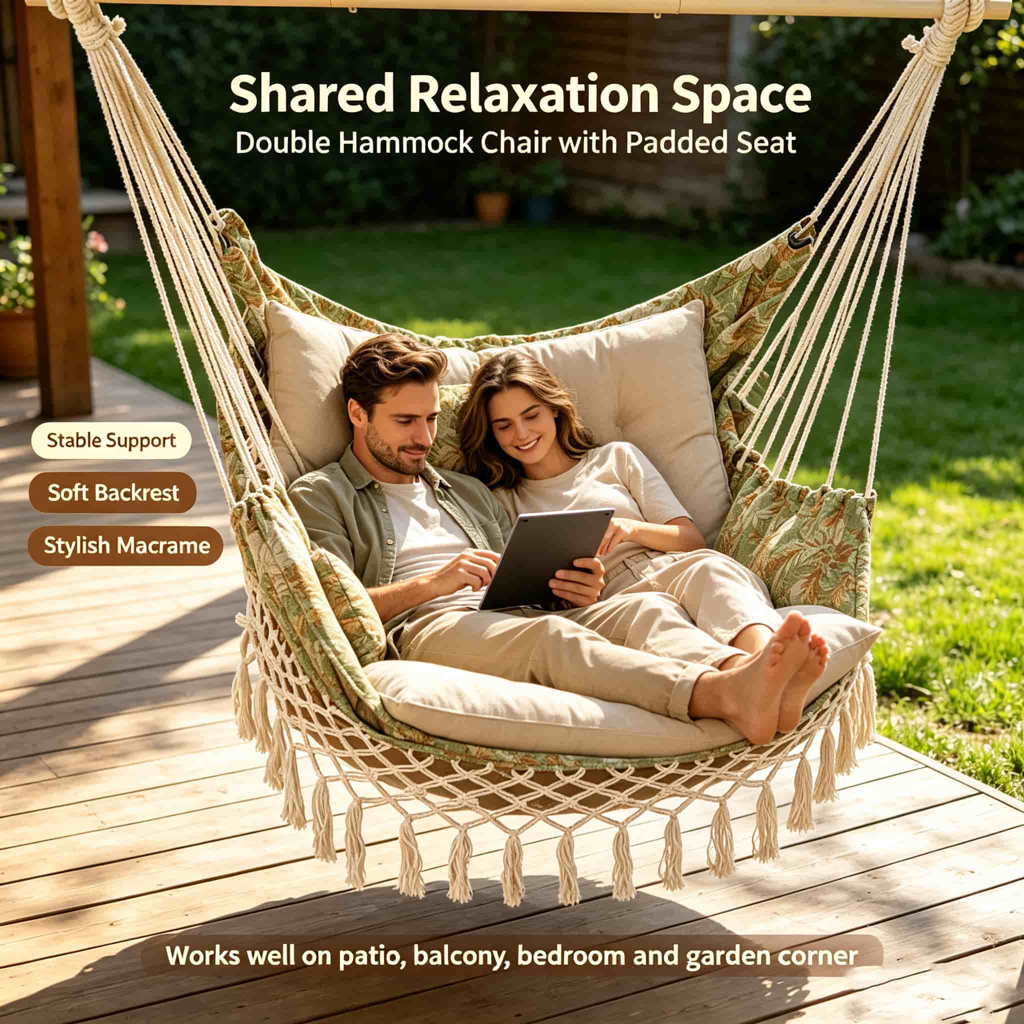 Boho Floral Hammock Swing Chai - Outdoor Furniture No Cushions ulasan dan harga