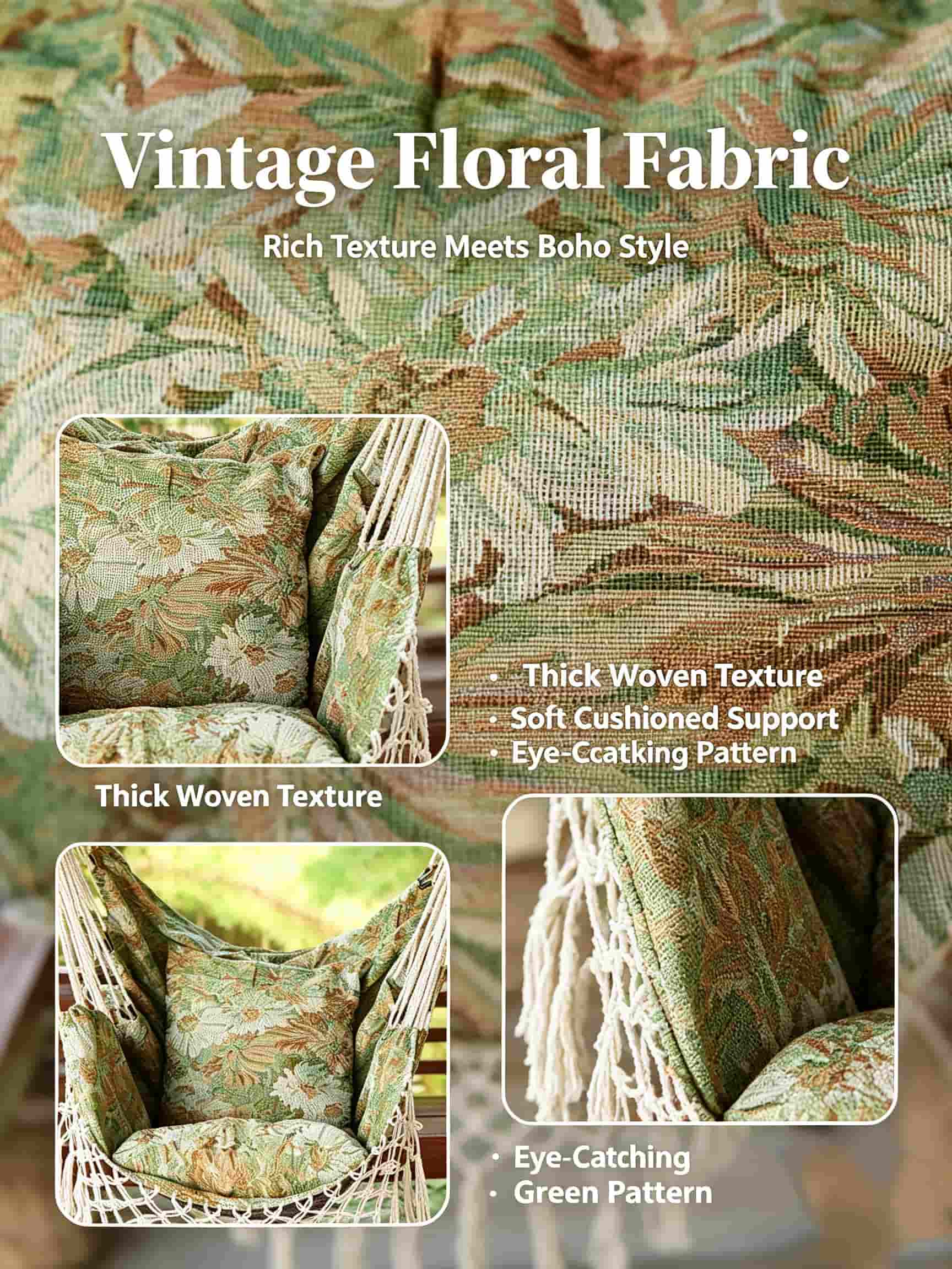 Boho Floral Hammock Swing Chai - Outdoor Furniture No Cushions ulasan dan harga