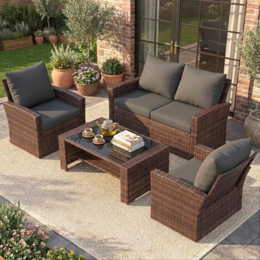 Patio Furniture Set, Outdoor F - Outdoor Furniture Loveseat ulasan dan harga