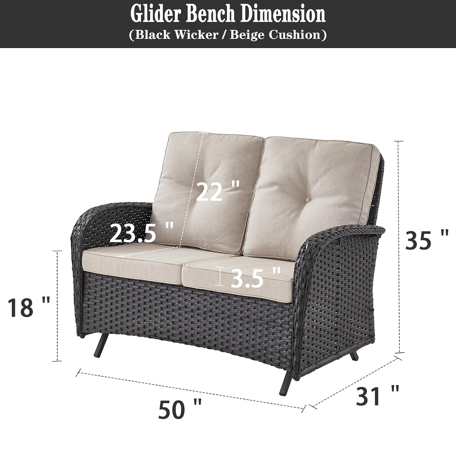 Outdoor Glider Bench Patio Lov - Outdoor Furniture Loveseat ulasan dan harga