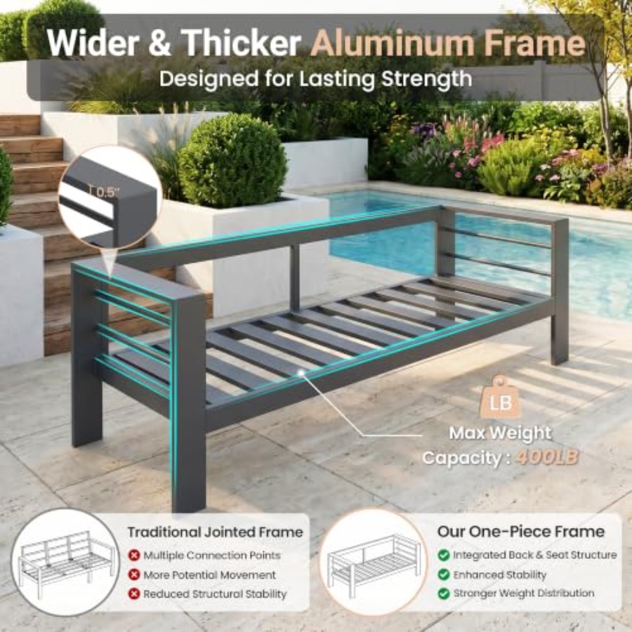 Aluminum Outdoor Loveseat with - Outdoor Furniture Loveseat ulasan dan harga