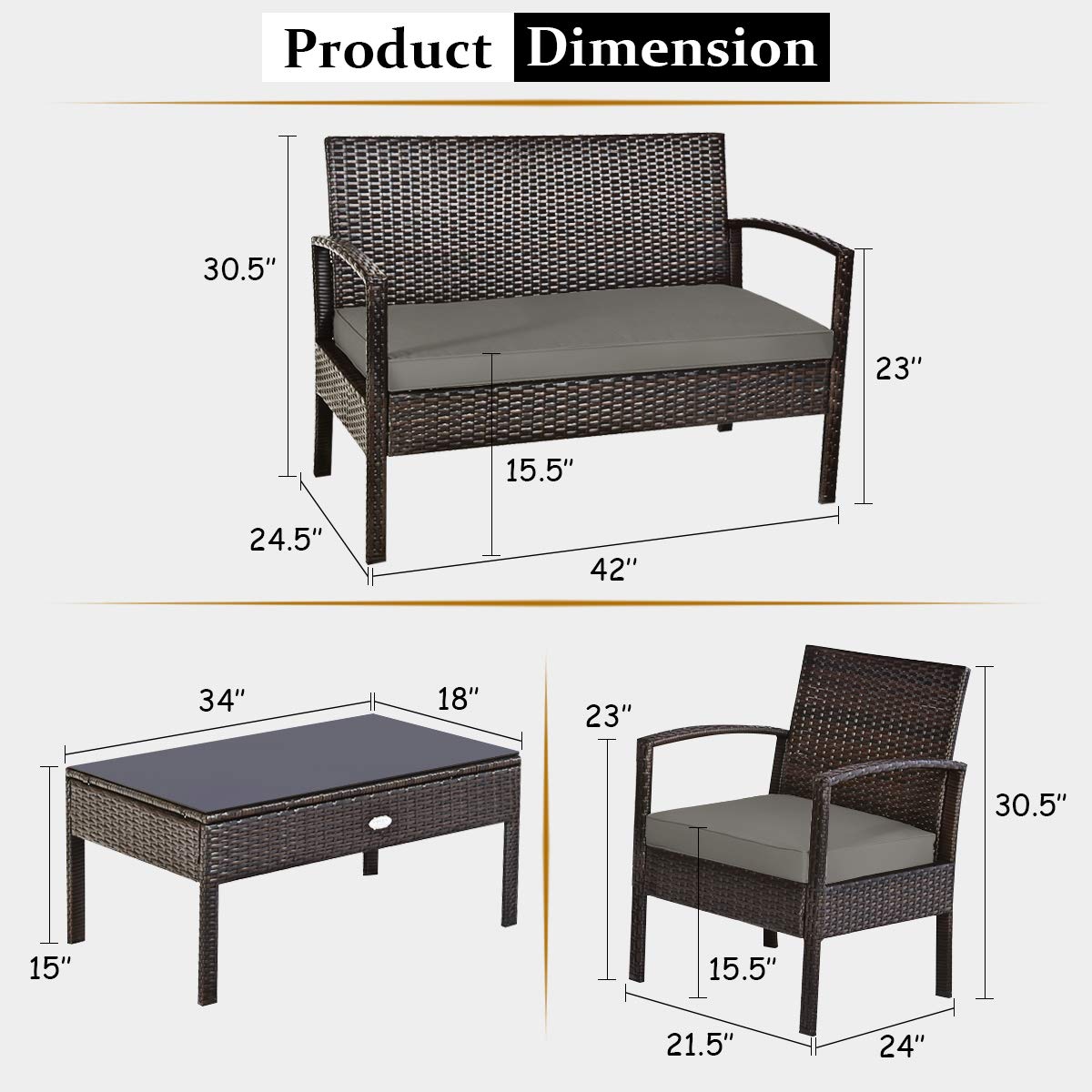 Outdoor Wicker Furniture Set 4 - Outdoor Furniture Balcony ulasan dan harga