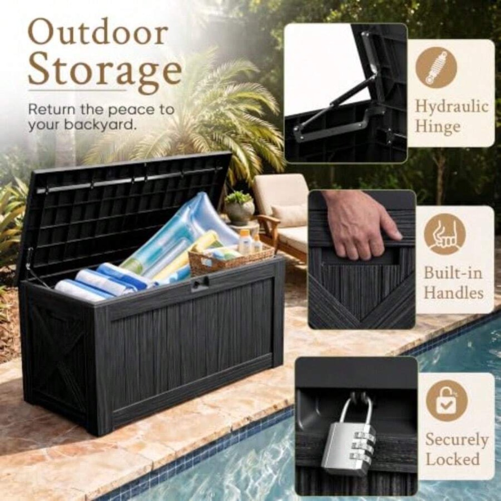 120 Gallon Deck Box Outdoor St - Outdoor Furniture Balcony ulasan dan harga