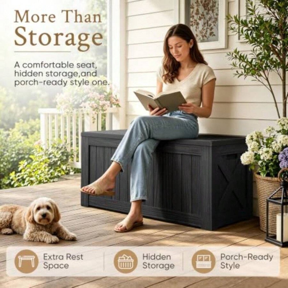 120 Gallon Deck Box Outdoor St - Outdoor Furniture Balcony ulasan dan harga