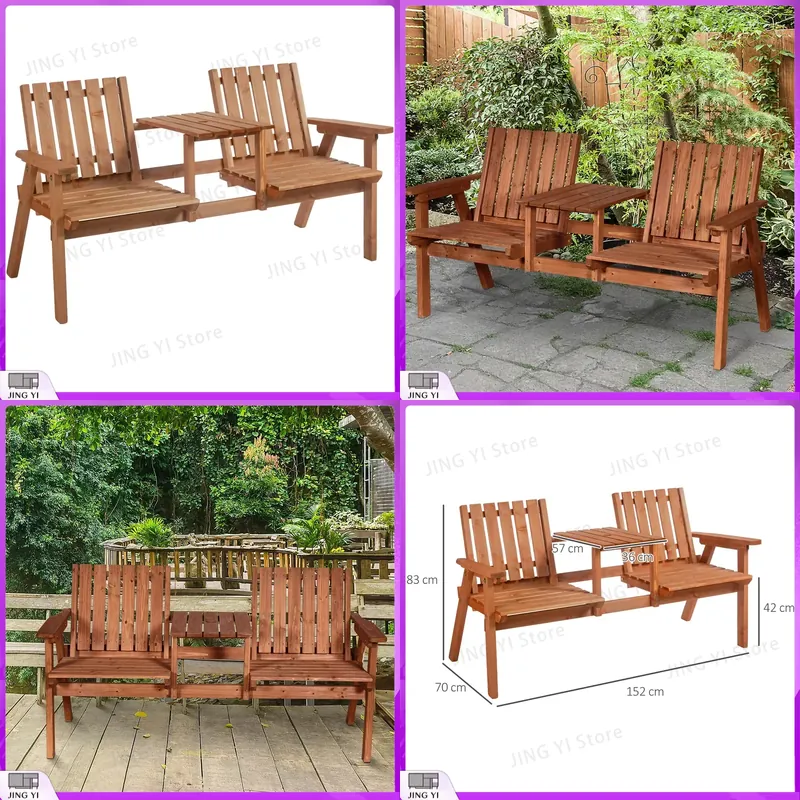 2 Seater Wooden Garden Bench O - Outdoor Furniture Loveseat ulasan dan harga