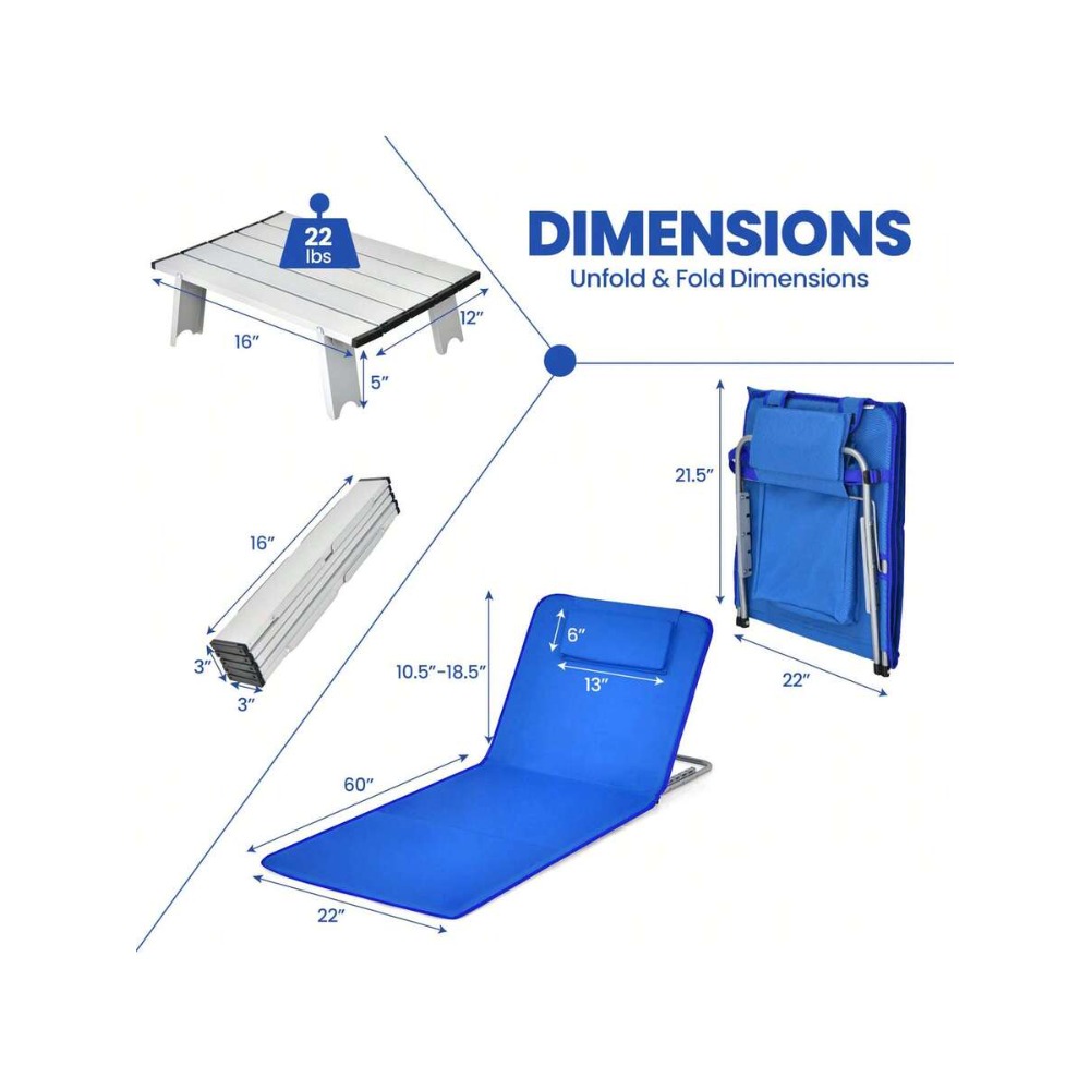 3PCS Folding Beach Mat Set wit - Folding Picnic Table ulasan dan harga
